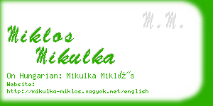 miklos mikulka business card